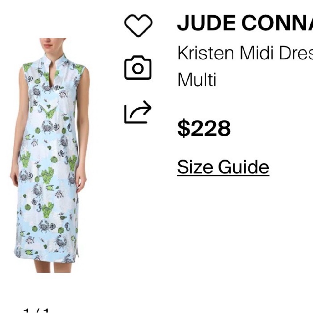 Jude Connally Kristen Midi Dress - Blue and Green Floral NWT